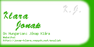 klara jonap business card
